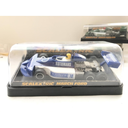 110 - 3 x Scalextric Cars including a Ferrari 312 #C.025. A March Ford #C.131 and a March Ford 240 #C.129 ... 