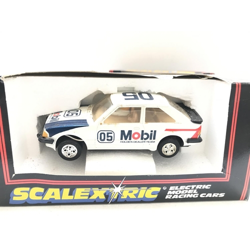 113 - 3 x Scalextric Cars including a Mobil XR3#C.376. A BMW Turbo 320 #C.128 and one other.