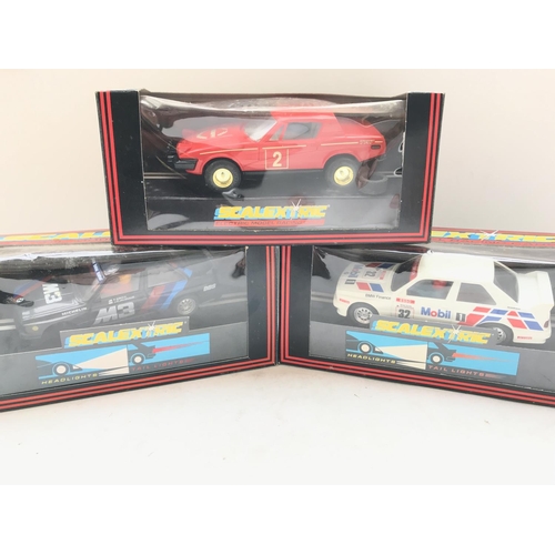 117 - 3 X Scalextric Cars including BMW M3 #464( parts missing). A BMW M3 Mobil #C.406 and a TR7 Rally (Re... 