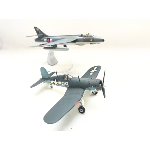 136 - A Corgi Vought F4u-1A Corsair #AA33002and a Hawker Hunter FGA9 #49801 both boxed.