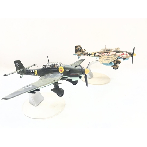 144 - A Corgi Junkers JU-87 #AA32501 and a Junkers JU-87R-2 #AA32502 both boxed.