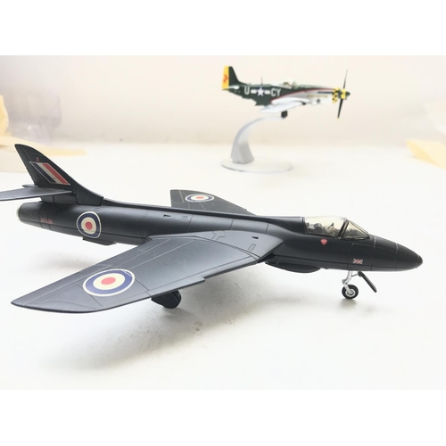 145 - A Corgi Hawker Hunter #49802 and a P15D Mustang #49303 both boxed.