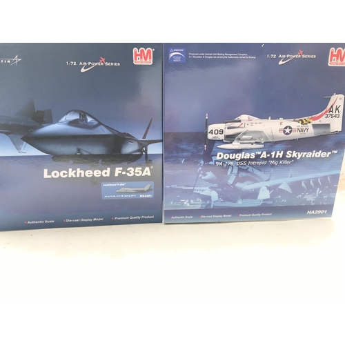 16 - A Hobbymaster Douglas A-1H Skyraider #Ha2901 and a Lockheed F-35A both boxed.