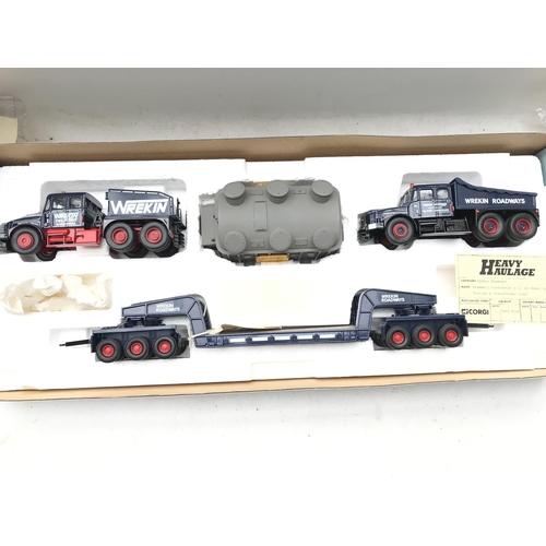 169 - A Corgi Heavy Haulage Wrekin Roadways set boxed #18007.