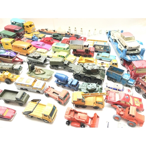 173 - A Collection of Playworn Diecast including Corgi.Matchbox.Spot-on and Lesney.