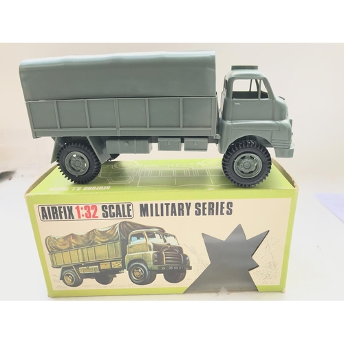 184 - 2 x Airfix 1:32 Scale Military Series Vehicles. A Bedford R.L. Truck and a German Half-Track both Bo... 