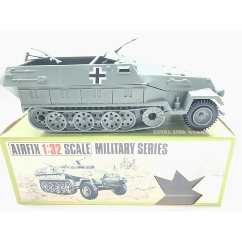 184 - 2 x Airfix 1:32 Scale Military Series Vehicles. A Bedford R.L. Truck and a German Half-Track both Bo... 