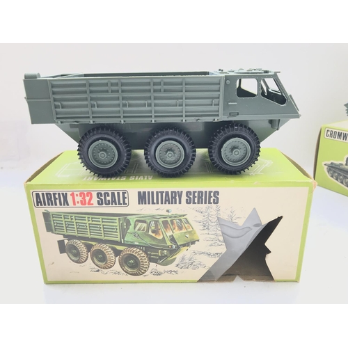 185 - 2 x Airfix 1:32 Scale Military Series Vehicles. A Alvis Stalwart and a Cromwell MK.IV Tank both Boxe... 