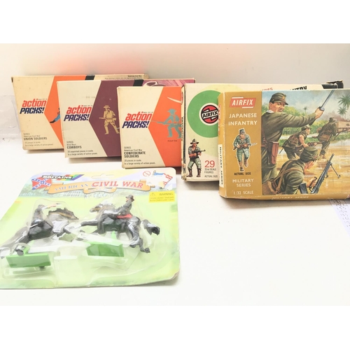 194 - A Collection of Toy Soldiers including 3 Action Packs, 2 Airfix, Britain's and a collection of loose... 