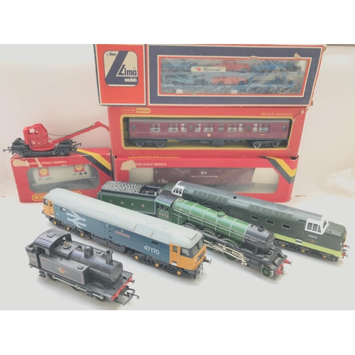 212 - A Box Containing a collection of Hornby.Lima 'OO' Gauge Trains Coaches Etc.