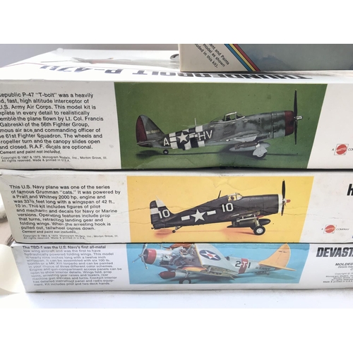 26 - A collection of 6 Monogram aircraft model kits 1:48 scale and 1 Revell 1:32 scale.