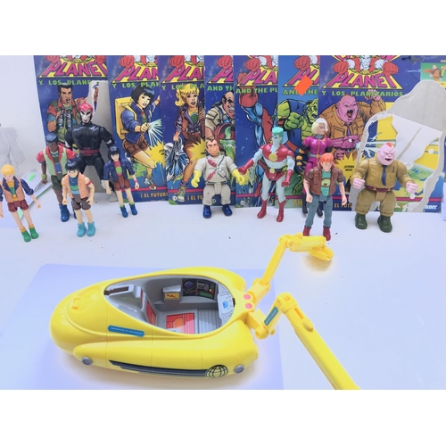 307 - A box containing a collection of Captain Planet Figures and accessories.