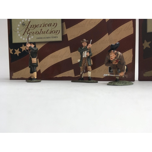 402 - Britains American minutemen. #17222 Boxed. Britains Flagbearer 2nd PA Regiment. #17445. Boxed