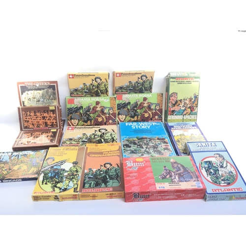 441 - Collection of Boxes of Atlantic Plastic Figures including WWII / Greek Figures / Western Indians