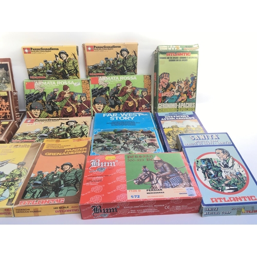 441 - Collection of Boxes of Atlantic Plastic Figures including WWII / Greek Figures / Western Indians