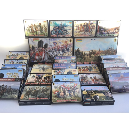 444 - Collection of 29 Boxes of Strelets Plastic Crimean & Other Figures including 2 Battlesets. Into the ... 