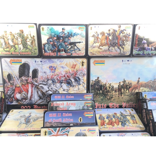 444 - Collection of 29 Boxes of Strelets Plastic Crimean & Other Figures including 2 Battlesets. Into the ... 