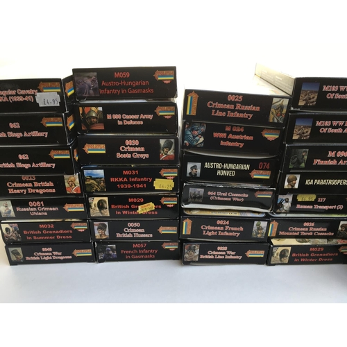 444 - Collection of 29 Boxes of Strelets Plastic Crimean & Other Figures including 2 Battlesets. Into the ... 