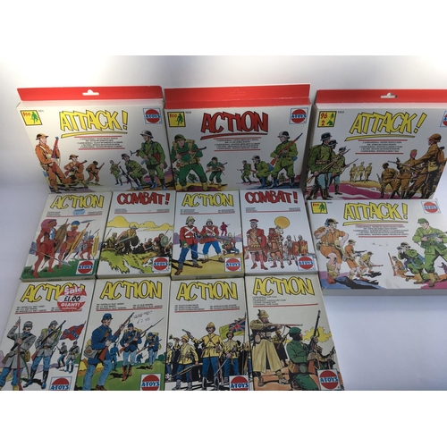 445 - Collection of 28 Boxes of ESCI/A-Toys Plastic Soldiers including WWII. Napoleonic. ACW. Romans. Zulu... 