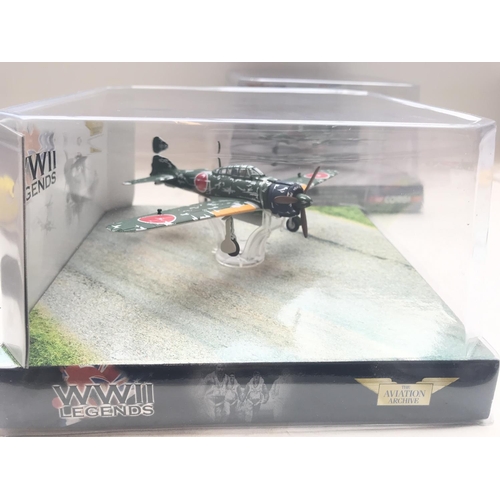 45 - 4 x Corgi WW2 Legends boxed Scale 1:72 including a p47D Thunderbolt. A Mitsubishi zero. A P-40 Kitty... 