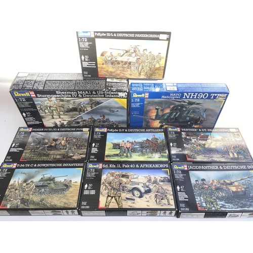 452 - Collection of Revell Tank and Figure Battle sets & Helicopter set.