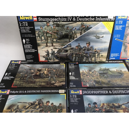 452 - Collection of Revell Tank and Figure Battle sets & Helicopter set.