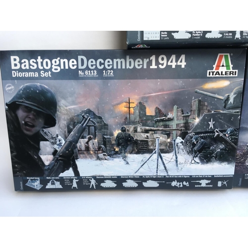 453 - Collection of 3 Italeri Diorama Battlesets. Battle of Berlin. Operation Cobra 1944. Bastogne Decembe... 