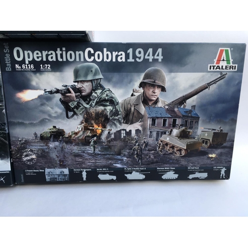 453 - Collection of 3 Italeri Diorama Battlesets. Battle of Berlin. Operation Cobra 1944. Bastogne Decembe... 