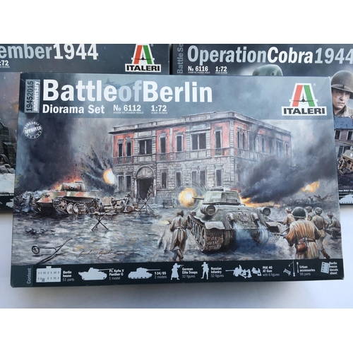 453 - Collection of 3 Italeri Diorama Battlesets. Battle of Berlin. Operation Cobra 1944. Bastogne Decembe... 