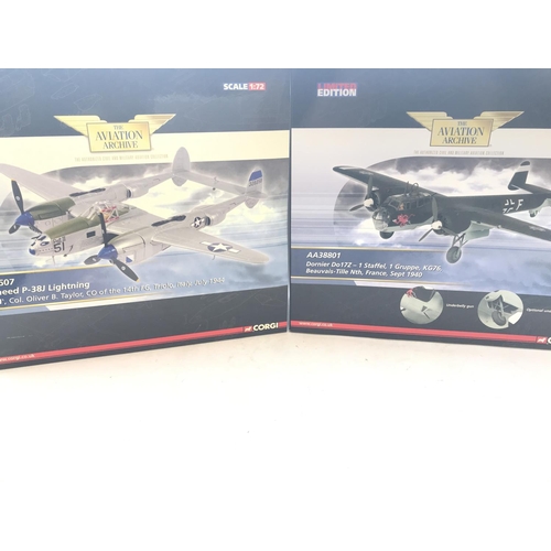 47 - A Corgi Dornier Do172 #AA38801 and a Corgi Lockheed P-38j Lightning #AA36607 both boxed.