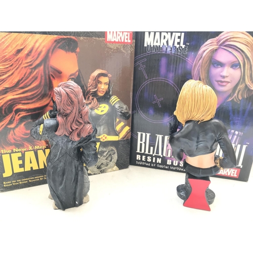 487 - 2 X Marvel limited Edition Sideshow Resign Busts. Including Jean Grey and The Black Widow.