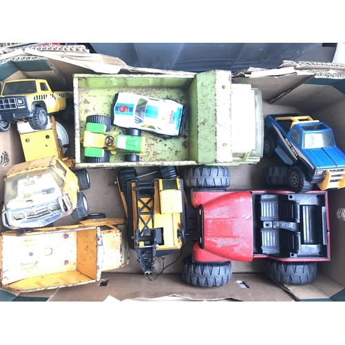 508 - A Box Containing a Collection Of Loose playworn Tonka and Big Buddy toys.