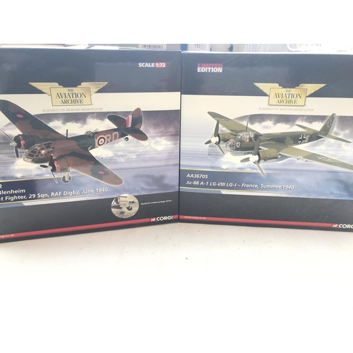 51 - A Corgi Bristol Blenheim #AA38402 and a Ju-88 A-1 #AA376705 both boxed.