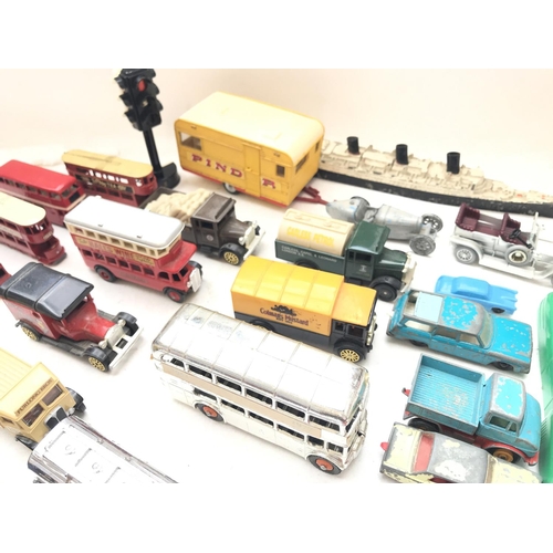 534 - A collection of Die cast playworn vehicles including Lesney.Corgi. Matchbox ect.