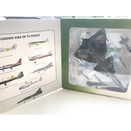 54 - 3 diecast model aircraft including a Hobbymaster Mig-15bis. A Hobbymaster Mig-21 and a 72 Aviation S... 