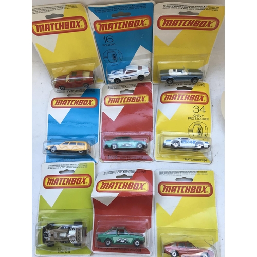 542 - A Collection of 11 Matchbox cars on Blister packs.