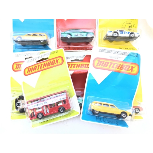 542 - A Collection of 11 Matchbox cars on Blister packs.