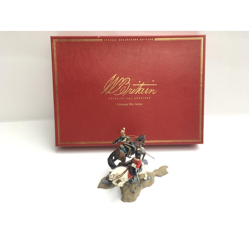 620 - Britains figures. Scots Greys Duals 11th Hussars. #00170 17th Lancers Duals Russian Gunner #00171 Bo... 