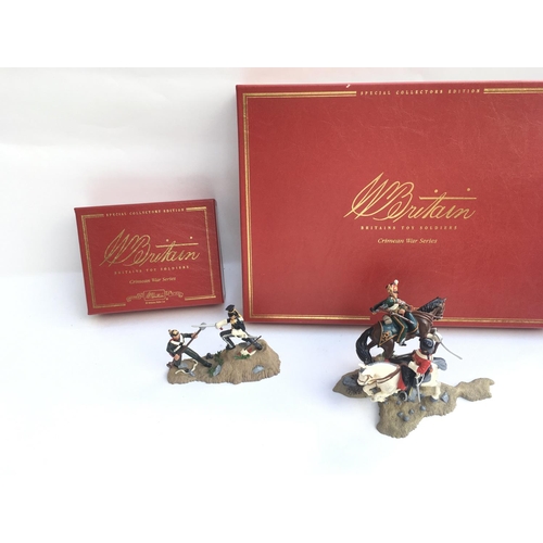 620 - Britains figures. Scots Greys Duals 11th Hussars. #00170 17th Lancers Duals Russian Gunner #00171 Bo... 