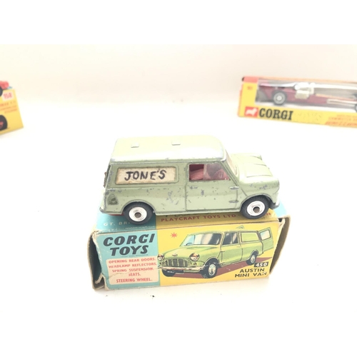 79 - A Corgi Santa Pod Raceways Commuter Dragster #161. A Corgi Lotus-Climax F/1 #158 and a Corgi Austin ... 