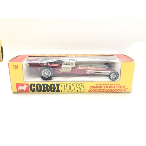 79 - A Corgi Santa Pod Raceways Commuter Dragster #161. A Corgi Lotus-Climax F/1 #158 and a Corgi Austin ... 