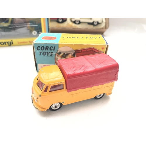 85 - A boxed Corgi London Taxi #425. A Boxed Corgi Volkswagen Pick-Up #431and a corgi Milk Set