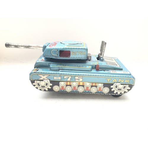 93 - A Battery operated Tin Plate Space Tank X-75.