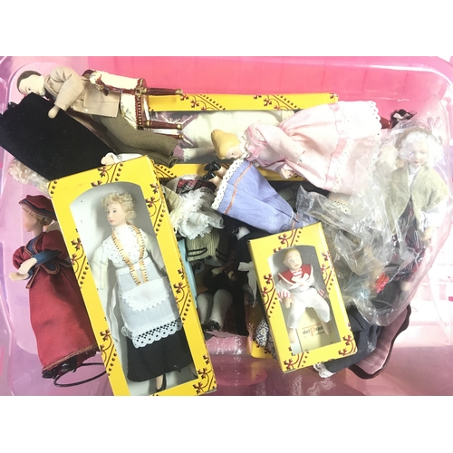 1013 - A Box Containing a Collection of Vintage Dolls and accessories.