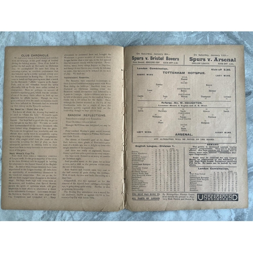 113 - 1920/1921 Tottenham Reserves v Arsenal Football Programme: London Combination dated 1 1 2021. Ex bou... 