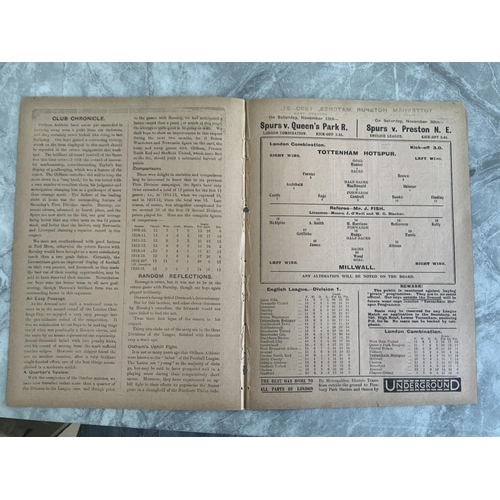 116 - 1920/1921 Tottenham Reserves v Millwall Football Programme: London Combination dated 8 11 1920. Fair... 