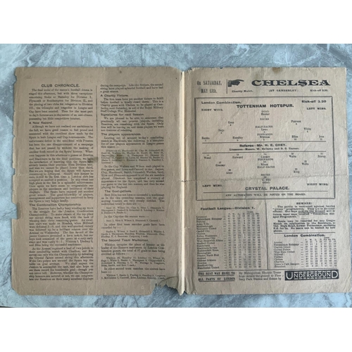 120 - 1921/1922 Tottenham Reserves v Crystal Palace Football Programme: London Combination dated 6 5 1922.... 