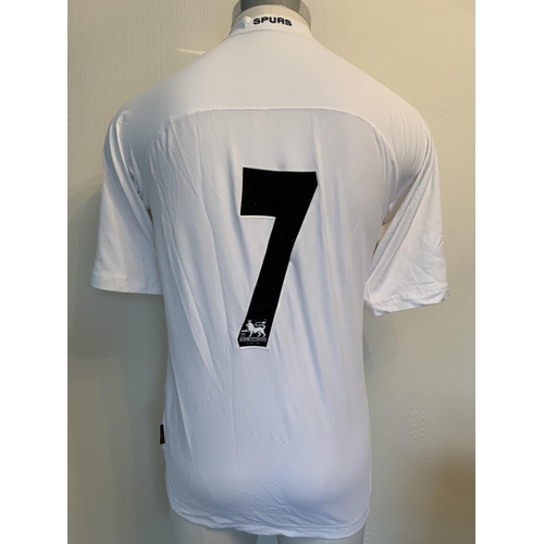 253 - Brown Tottenham 2004/2005; Match Worn Kappa Cup Football Shirt: Long sleeve white Adidas shirt in ve... 