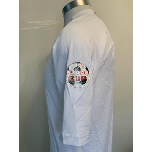 253 - Brown Tottenham 2004/2005; Match Worn Kappa Cup Football Shirt: Long sleeve white Adidas shirt in ve... 