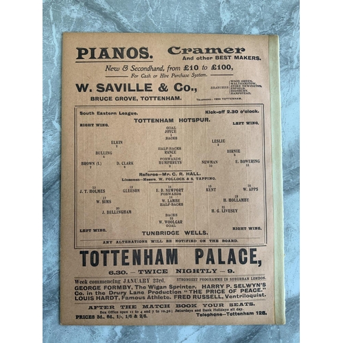 35 - 1910/1911 Tottenham Reserves v Tunbridge Wells Football Programme: South Eastern League dated 21 1 1... 
